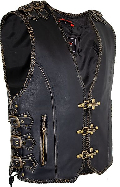 MDM Lederweste Herren Biker Kutte Lederweste günstig online kaufen