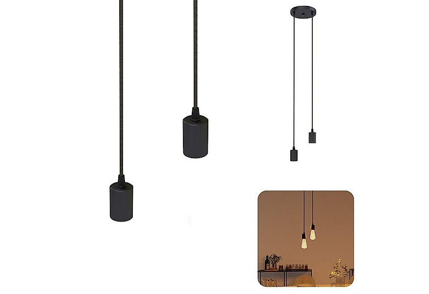 SSC-LUXon LED-Hängeleuchte PARU Pendelleuchte 2-flammig schwarz Textilkabel günstig online kaufen