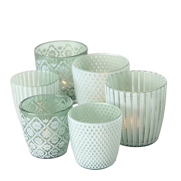Topanbieter999 Windlicht (6tlg), Glasdesign Teelichthalter im günstig online kaufen