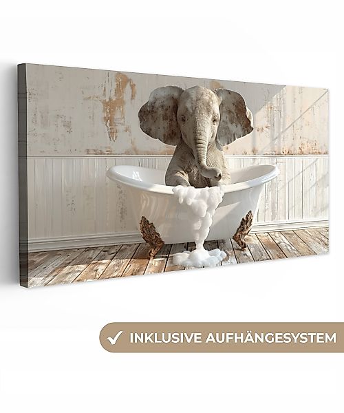OneMillionCanvasses® Leinwandbild Panorama Vintage - Elefant günstig online kaufen
