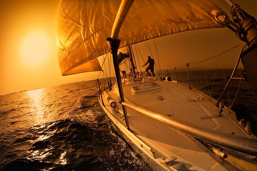 Papermoon Fototapete "Sonnenuntergang Segeln" günstig online kaufen