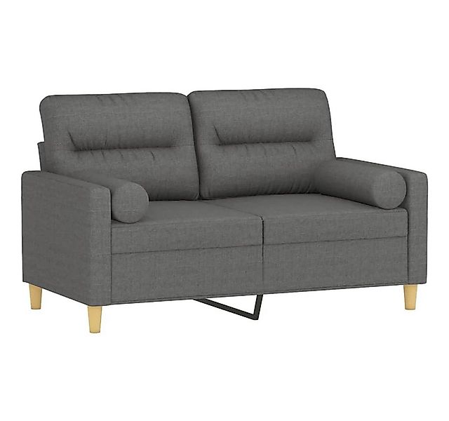 vidaXL Sofa 2-Sitzer-Sofa mit Zierkissen Dunkelgrau 120 cm Stoff günstig online kaufen
