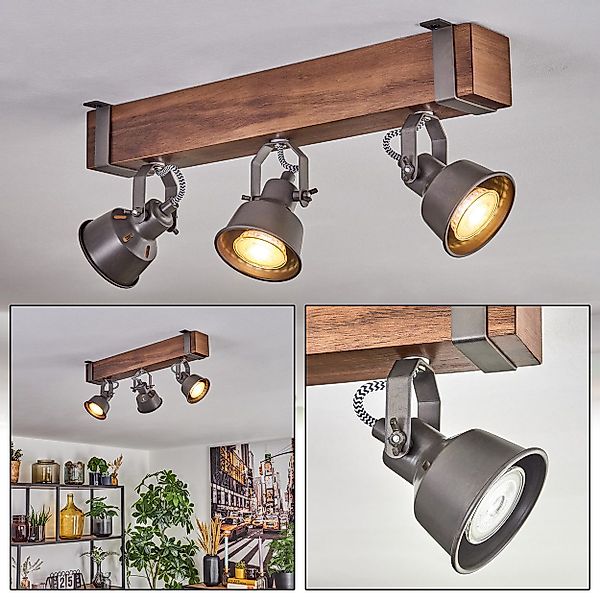 hofstein Deckenleuchte Deckenlampe verstellbar aus Metall/Holz günstig online kaufen