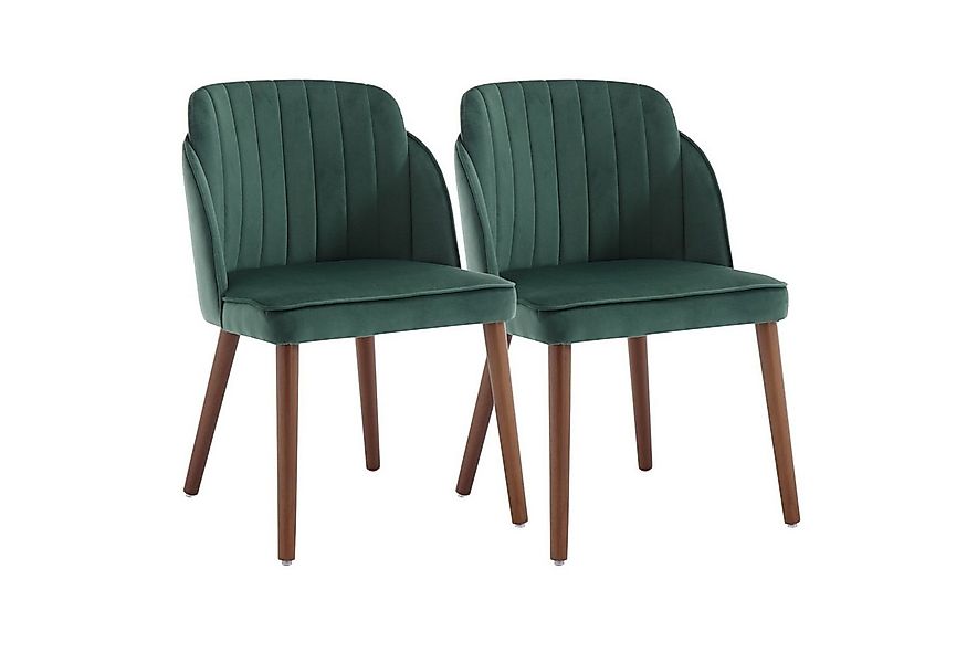 CHAIRUS Polsterstuhl Retro-Samtstühle 2er-Set mit Holzbeinen für Küche & Wo günstig online kaufen