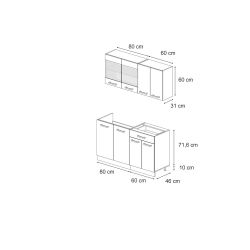 Vicco Küchenzeile R-Line, Beton/Anthrazit, 140 cm günstig online kaufen