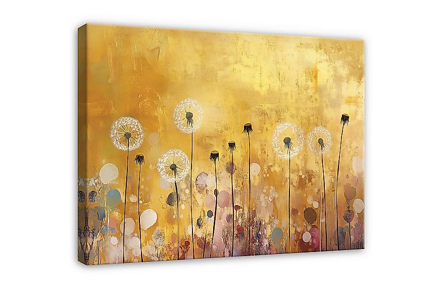 Wallarena Leinwandbild Blumen Gold Abstrakt Modern Wandbilder Wand Deko XXL günstig online kaufen