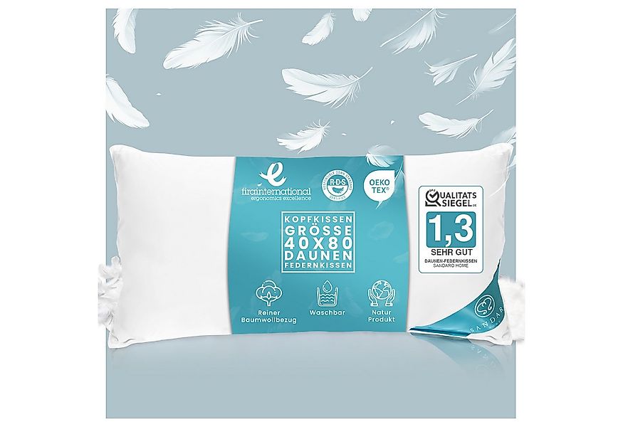 Sandaro Home Daunenkissen 750 gr, 3-KAMMERN KISSEN, 40 x 80 cm, Bezug: Baum günstig online kaufen