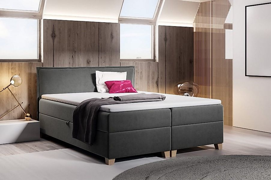 Sofnet Boxbett Fren (mit zwei Bettkästen, Bonell-Matratze und Topper), Dopp günstig online kaufen