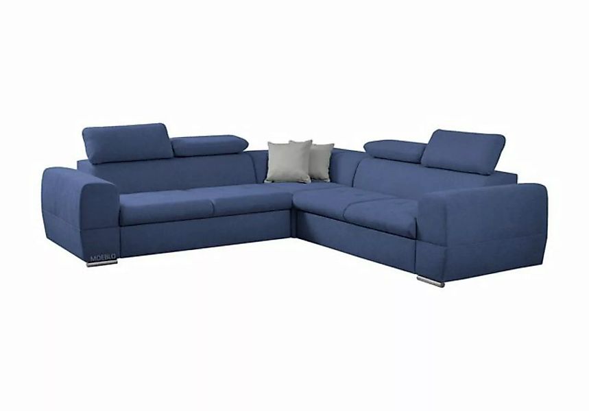 MOEBLO Ecksofa LIZBONA, Eckcouch mit Bettfunktion Couch L-Form Polstergarni günstig online kaufen