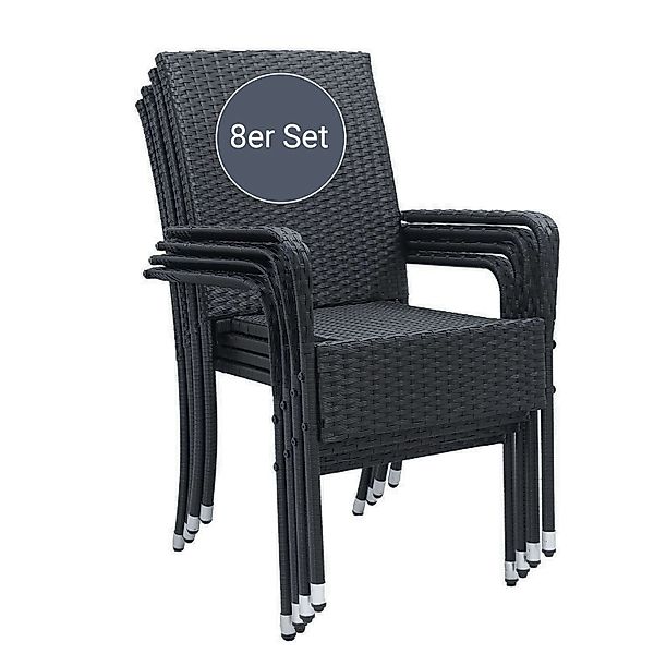 Juskys Gartenstuhl Yoro (8 St), stapelbar, modern, leicht und stabil günstig online kaufen