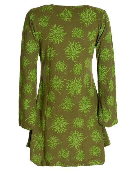 Vishes Tunikakleid Langarm Damen Blumen-Tunika Shirt-Kleid günstig online kaufen
