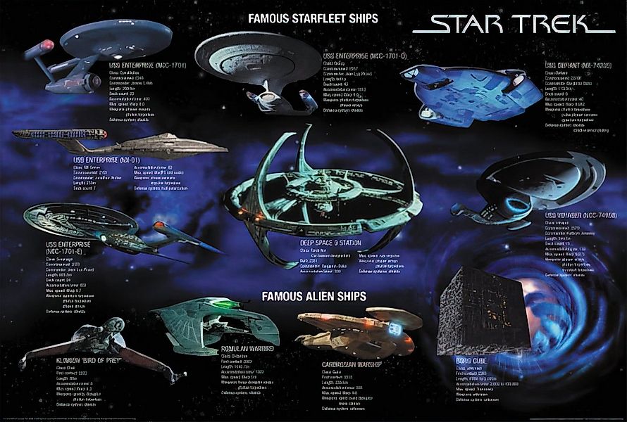 Close Up Poster Star Trek Poster Famous Starfleet Ships Collage 101,5 x 68, günstig online kaufen