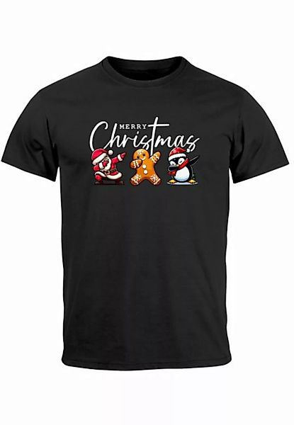 MoonWorks Print-Shirt Herren T-Shirt Weihnachtsshirt Merry Christmas Dabbin günstig online kaufen