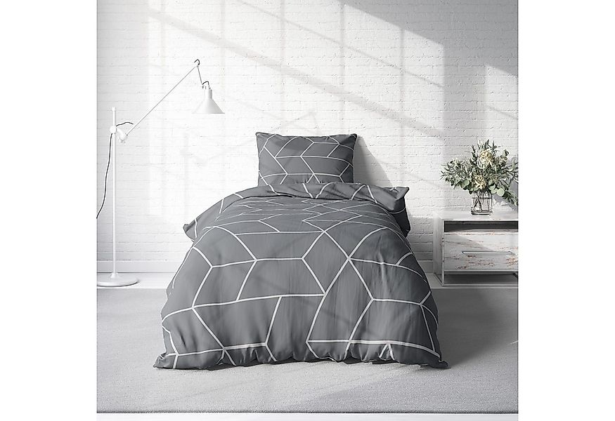 One Home Bettwäsche Jack, Biber, 2 teilig, geometrisch, kuschelig flauschig günstig online kaufen