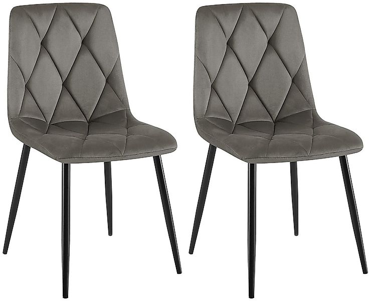 CLP Esszimmerstuhl Clairton (2er Set, 2 St), mit Stoff- oder Samtbezug, Met günstig online kaufen