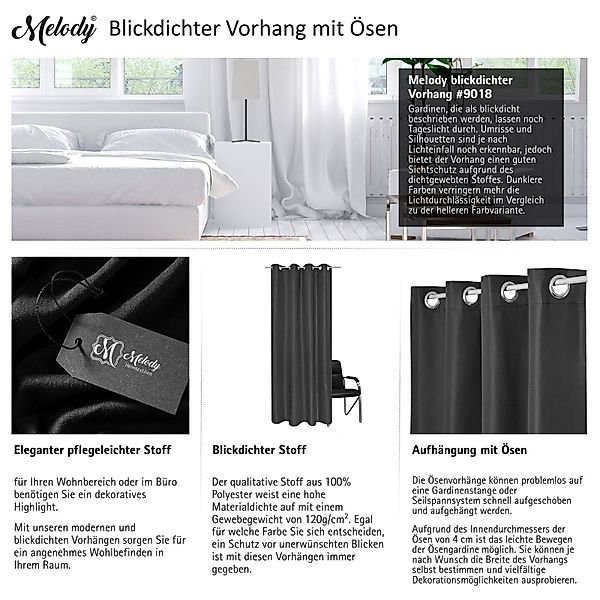 Melody Vorhang Gardine Curtain Blickdicht Sichtschutz günstig online kaufen