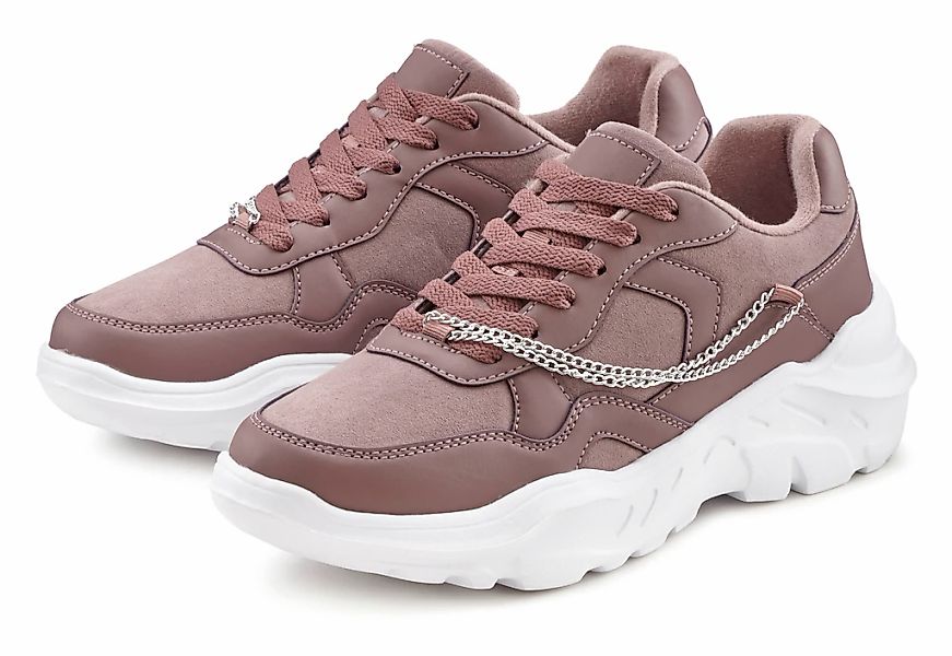 LASCANA Sneaker mit Chunky-Sohle & Ketten, Schnürhalbschuhe, Freizeitschuhe günstig online kaufen