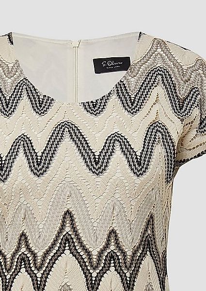s.Oliver BLACK LABEL Minikleid Gemustertes Etuikleid aus Strickjersey günstig online kaufen