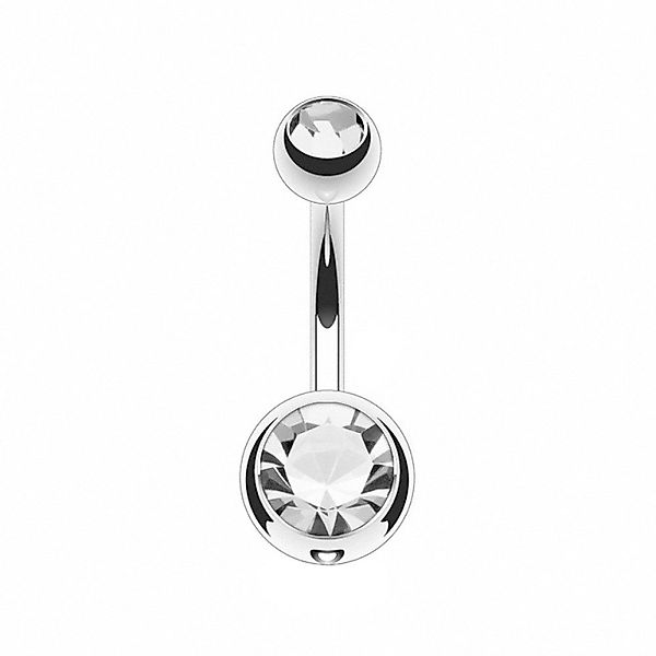 Taffstyle Bauchnabelpiercing Bauchnabelpiercing Titan G23 Doppelkristall günstig online kaufen