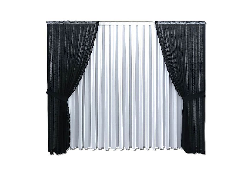 Gardinen by Justyna Gardine Schwarze Gardine Komplett Set, Kräuselband, tra günstig online kaufen
