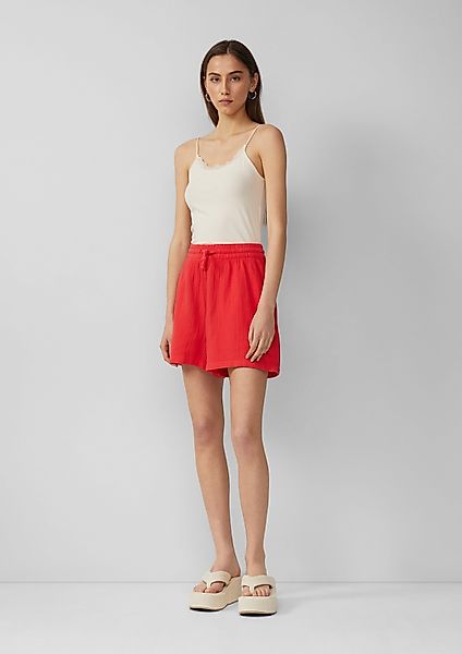 QS Shorts Musselin-Shorts mit Elastikbund günstig online kaufen