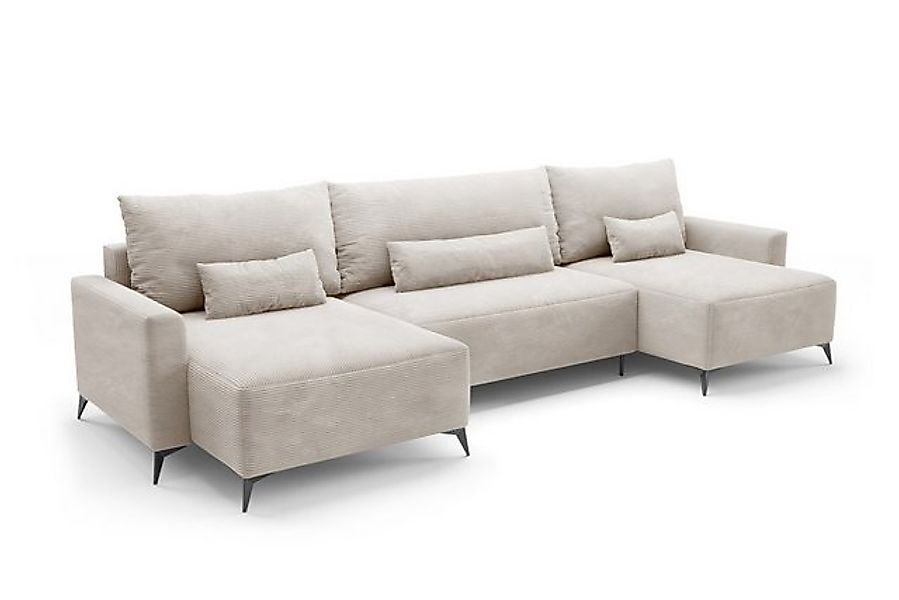 Deine Möbel 24 Wohnlandschaft LOCA U-Form 382 cm breit Ecksofa Sofa Wohnzim günstig online kaufen