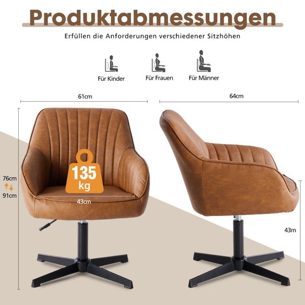 Refined Living Bürostuhl Schreibtischstuhl Ohne Rollen günstig online kaufen