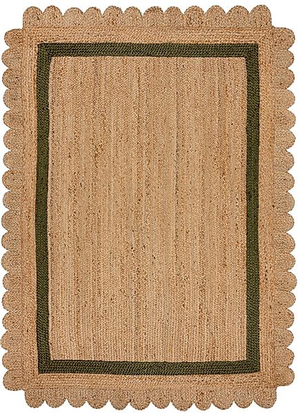 FLAIR RUGS Teppich "Grace aus Jute mit Muschelrandsaum" rechteckig 7 mm Höh günstig online kaufen