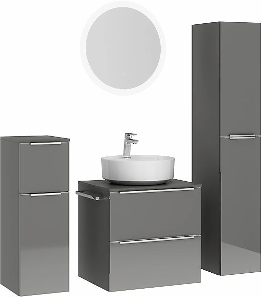 nobilia Badmöbel-Set "Alvene", (4 St., vormontiert, mit Soft-Close), Hochgl günstig online kaufen