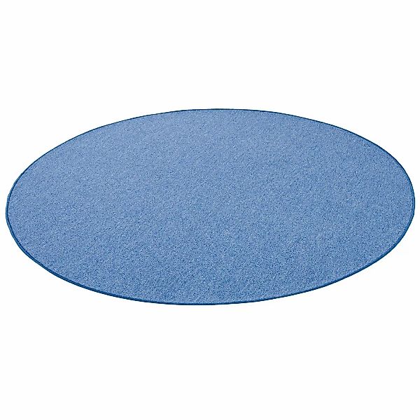 Snapstyle Feinschlingen Velour Teppich Strong Blau 200cm Rund günstig online kaufen