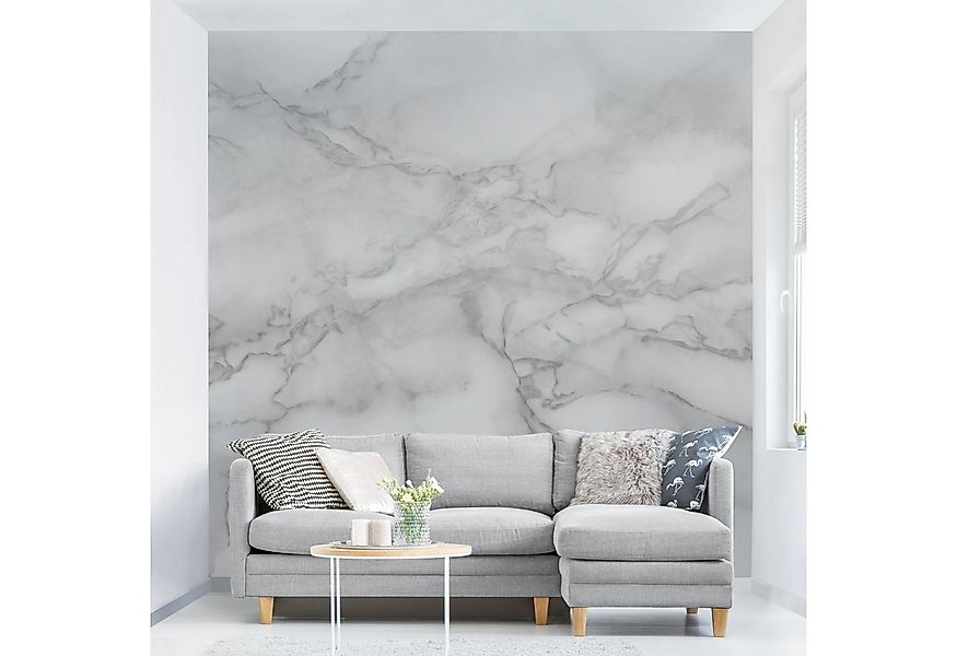 Bilderdepot24 Vliestapete Marmorn Marmoroptik Schwarz Weiß Steinoptik 3D-Ef günstig online kaufen