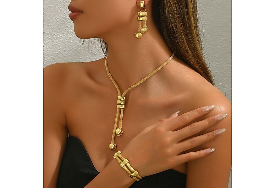 trends for living Schmuckset Schmuckset: Lange Halskette geometrische Quast günstig online kaufen