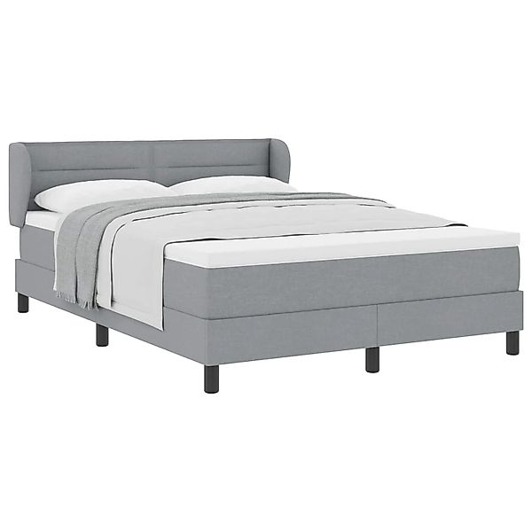 vidaXL Boxspringbett mit Matratze Hellgrau 140 x 200 cm Stoff 3339961 günstig online kaufen