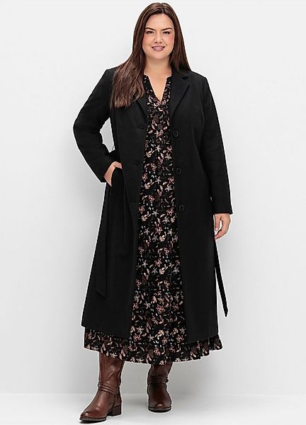 Sheego Langmantel Wintermantel . tailliert, mit Bindegürtel günstig online kaufen