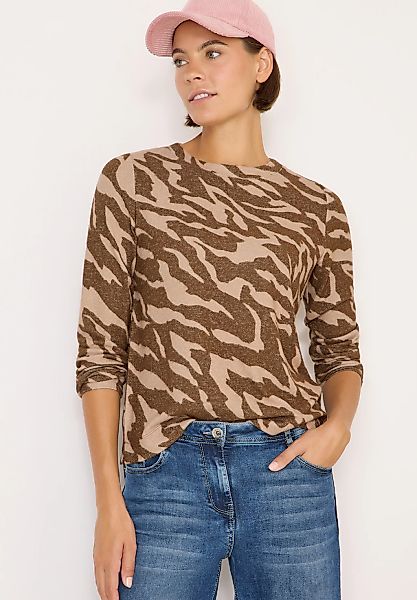 Cecil Sweater, mit Animal-Print und in Melange-Optik günstig online kaufen