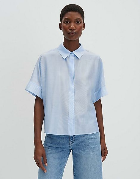 someday Kurzarmbluse Zulin aus Satin mit Print Verdeckte Leiste, Passe im R günstig online kaufen