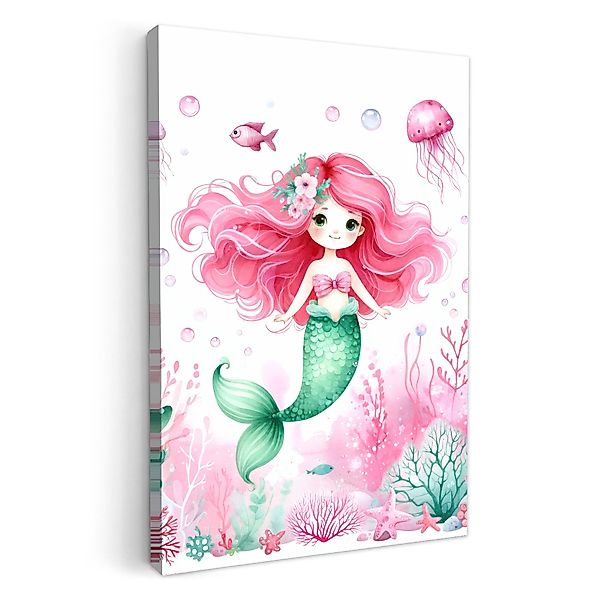 OneMillionCanvasses® Leinwandbild Meerjungfrau - Rosa - günstig online kaufen