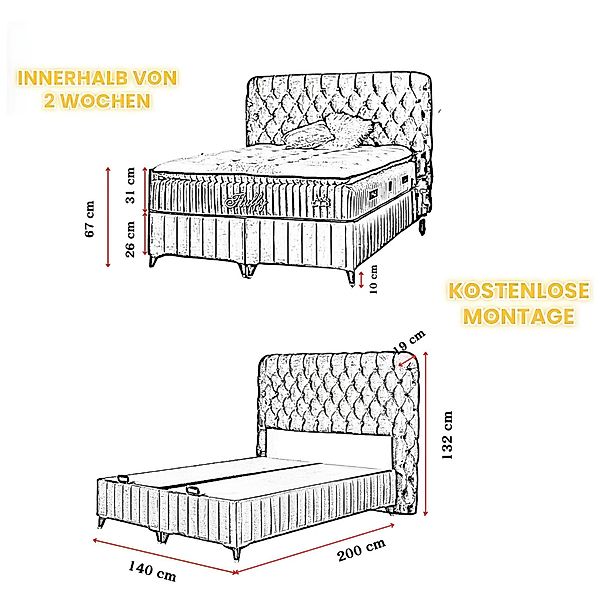 gowoll Boxspringbett Fluffy Bett Set mit günstig online kaufen