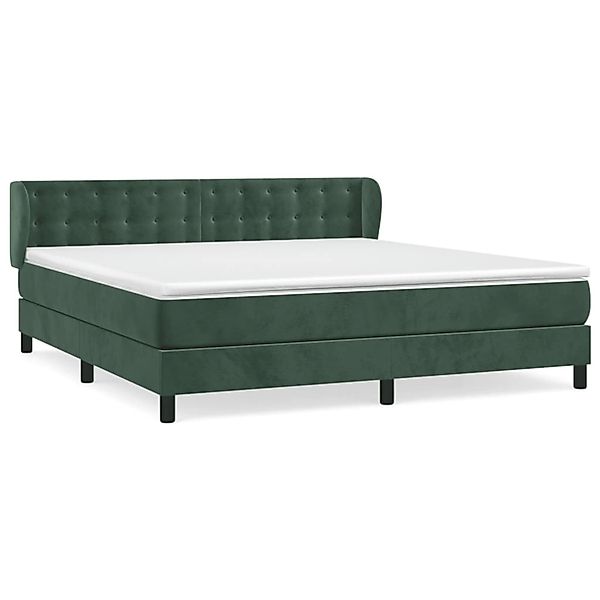 vidaXL Boxspringbett mit Matratze Dunkelgrün 160x200 cm Samt 3127742 günstig online kaufen
