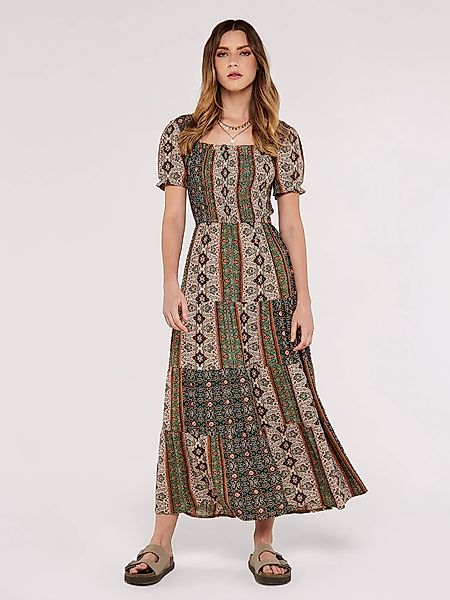 Apricot Druckkleid Paisley Patchwork Smock Midi günstig online kaufen