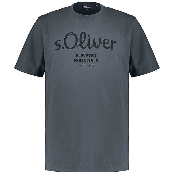 s.Oliver T-Shirt mit Label-Print Farbe dunkelgrau Größe: 3XL günstig online kaufen