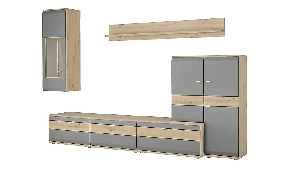 Wohnkombination  Eldena ¦ grau ¦ Maße (cm): B: 285 H: 215 T: 53.0 Kommoden günstig online kaufen