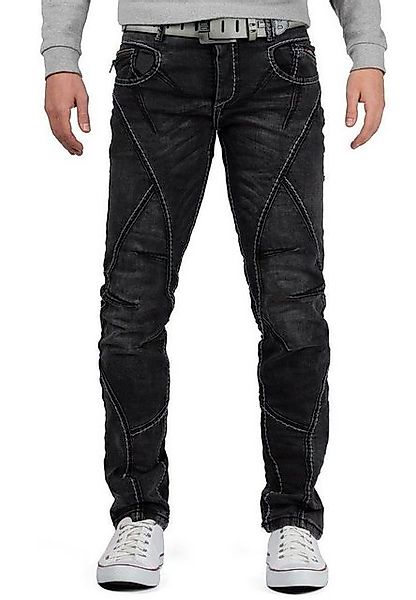 Cipo & Baxx 5-Pocket-Jeans Herren Hose BA-CD288 (1-tlg) in Schwarz mit weiß günstig online kaufen