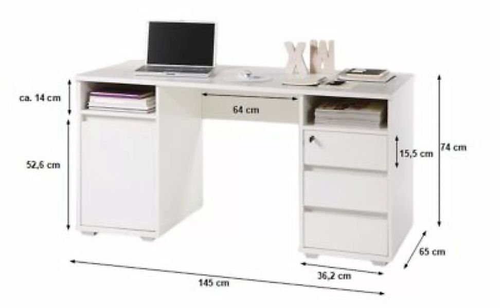 Schreibtisch Mila weiß günstig online kaufen