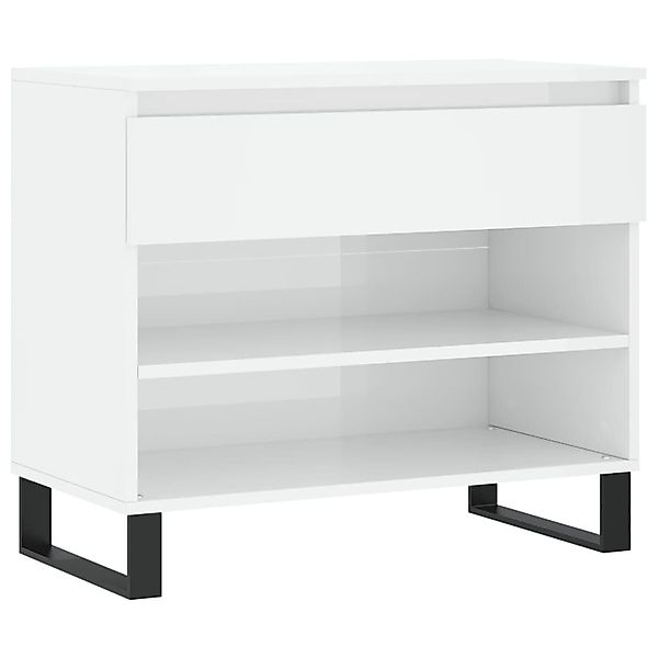 vidaXL Schuhregal Schuhregal Hochglanz-Weiß 70x36x60 cm günstig online kaufen