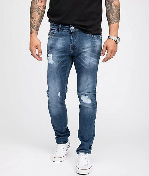 Indumentum Slim-fit-Jeans Herren Jeans Stonewashed Blau IS-304 günstig online kaufen