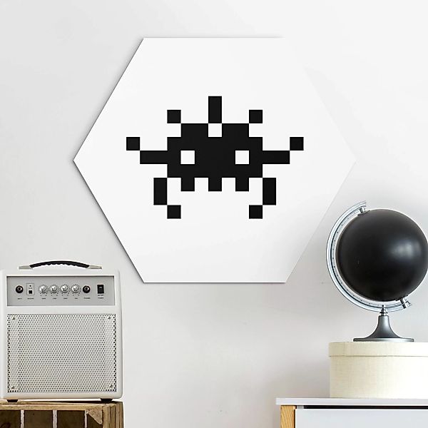 Hexagon-Alu-Dibond Bild Pixel Retro Game Klassiker günstig online kaufen