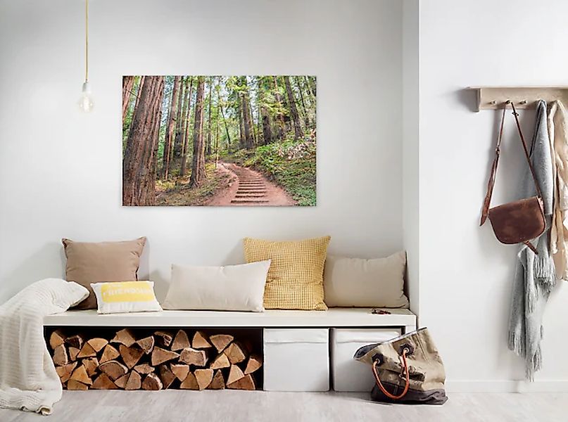 Bricoflor Zauberwald Leinwand Bild In Grün Und Braun Wald Bild Auf Leinwand günstig online kaufen
