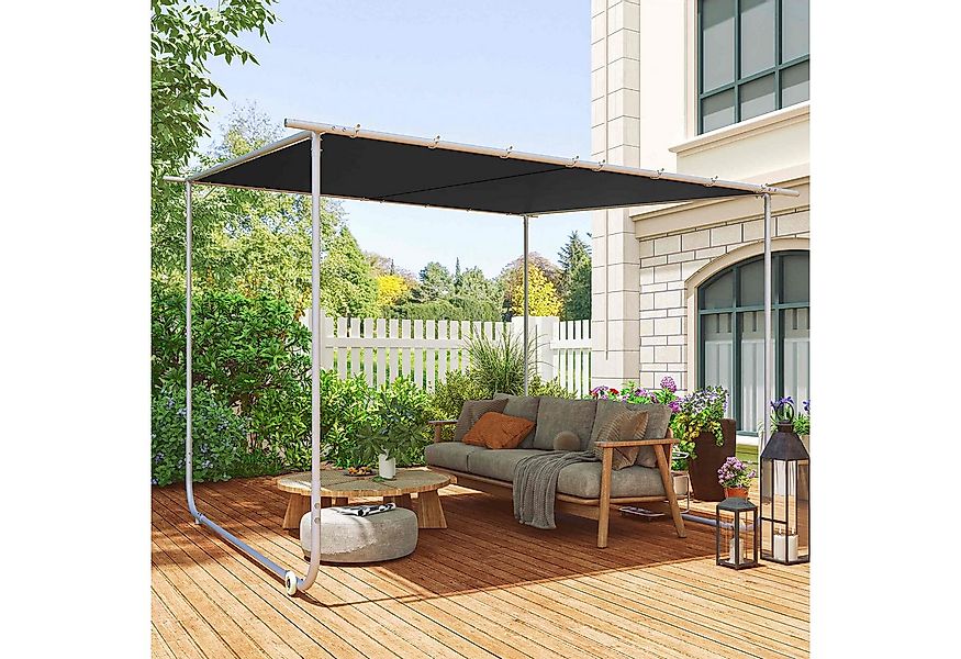 Outsunny Pavillon Pergola Terrassenüberdachung mit UV-Schutz, Sandsack, mit günstig online kaufen