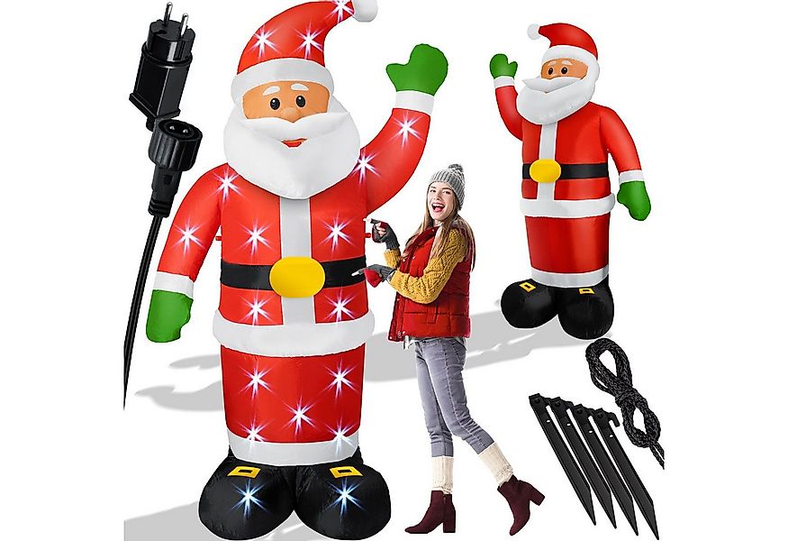 KESSER Weihnachtsfigur, Aufblasbarer Weihnachtsmann XXL LED beleuchtet + Be günstig online kaufen
